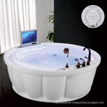 Unique Three Seat Round Free Massage SPA Bathtub with Video